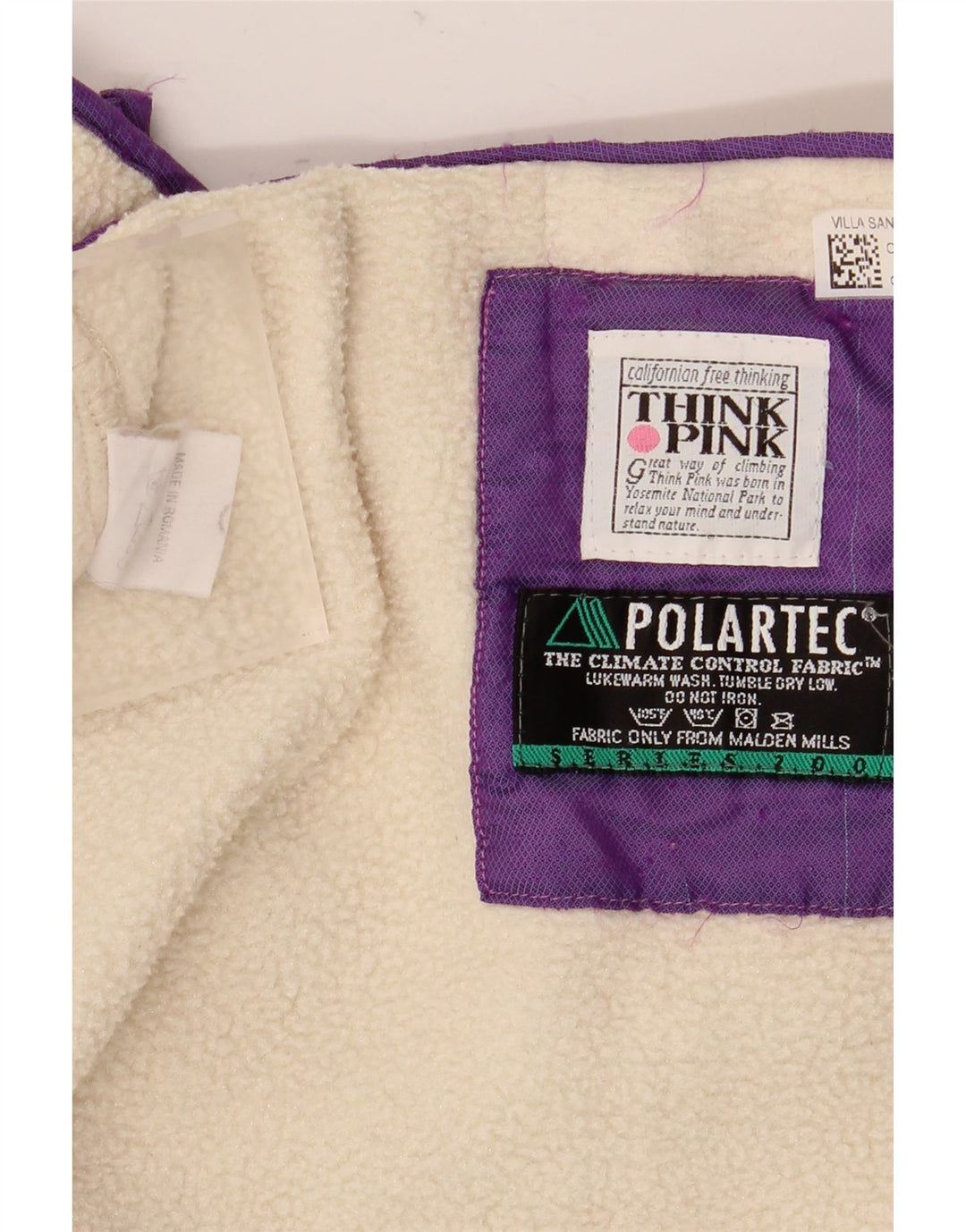 Think Pink Pull surdimensionné en polaire à col zippé pour femme UK 14 Medium Off White