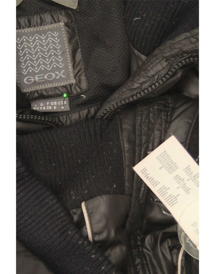 Geox Veste matelassée pour femme UK 8 Small Noir Polyester