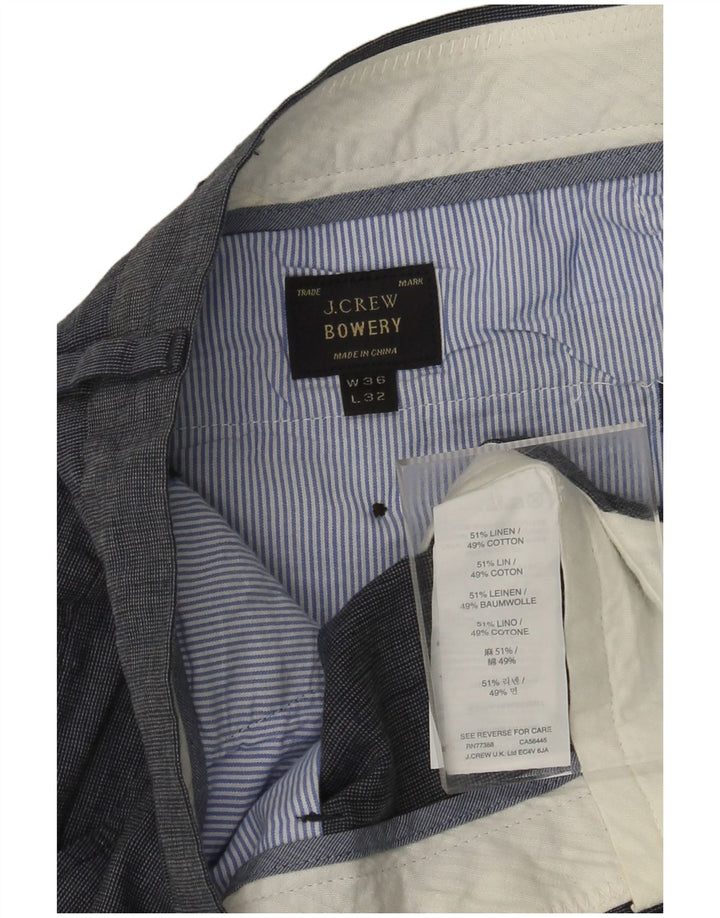 J. CREW Pantalon de Costume Droit BOWERY Homme W36 L32 Lin Bleu Marine
