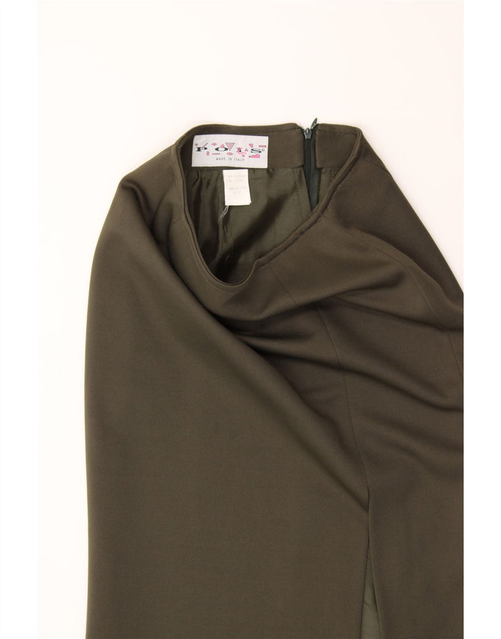 VINTAGE Womens Pencil Skirt W26 Small  Khaki Polyester Vintage Vintage and Second-Hand Vintage from Messina Hembry 