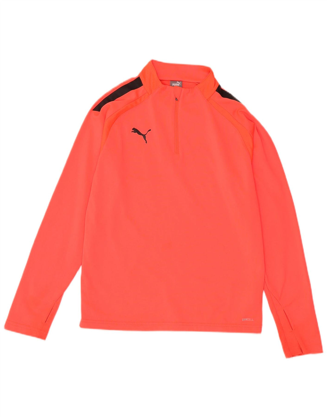 PUMA Haut de survêtement à col zippé pour garçon 11-12 ans Rouge Colourblock