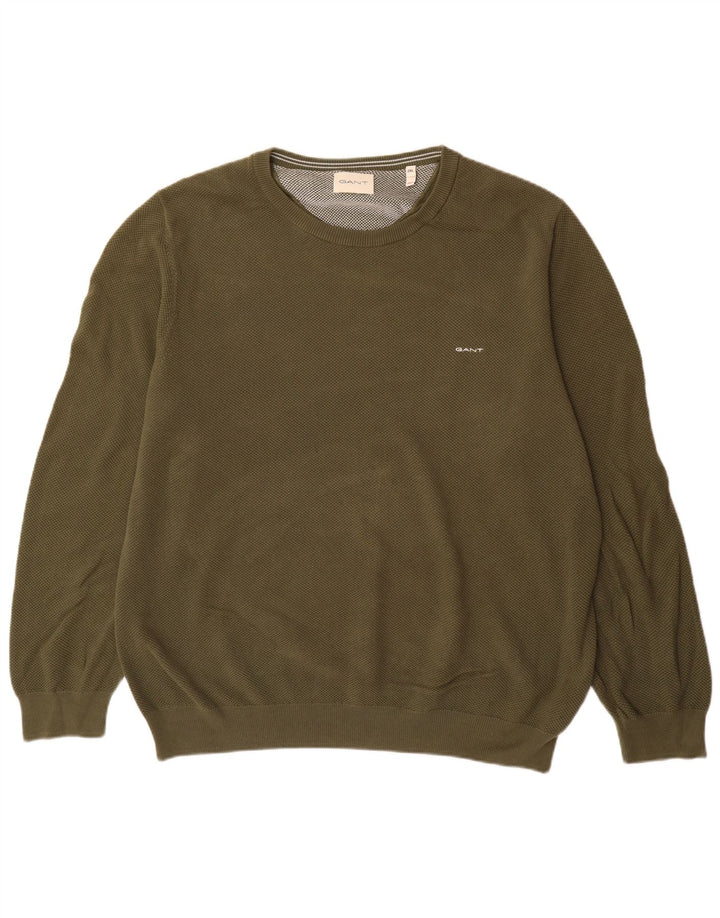 Gant Pull à col rond pour homme 2XL en coton kaki