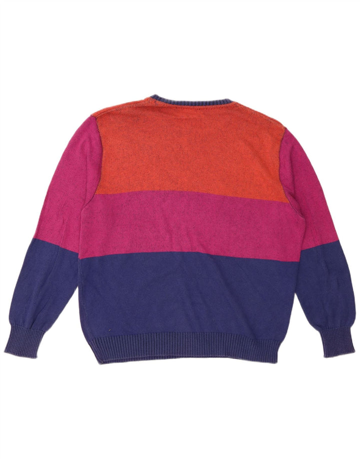 GENOA Pull à col rond pour femme UK 18 XL Multicolore Colourblock