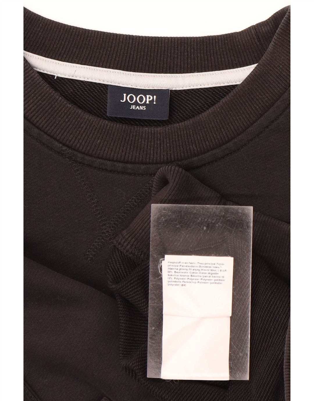 JOOP Mens Sweatshirt Jumper Large Black Colourblock Cotton Vintage Joop and Second-Hand Joop from Messina Hembry 