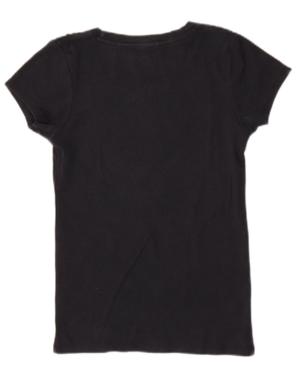 Liu Jo T-shirt graphique pour femme UK 14 Large Noir Coton