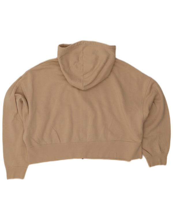 Nike Pull à capuche zippé surdimensionné pour femme UK 10 Petit coton beige
