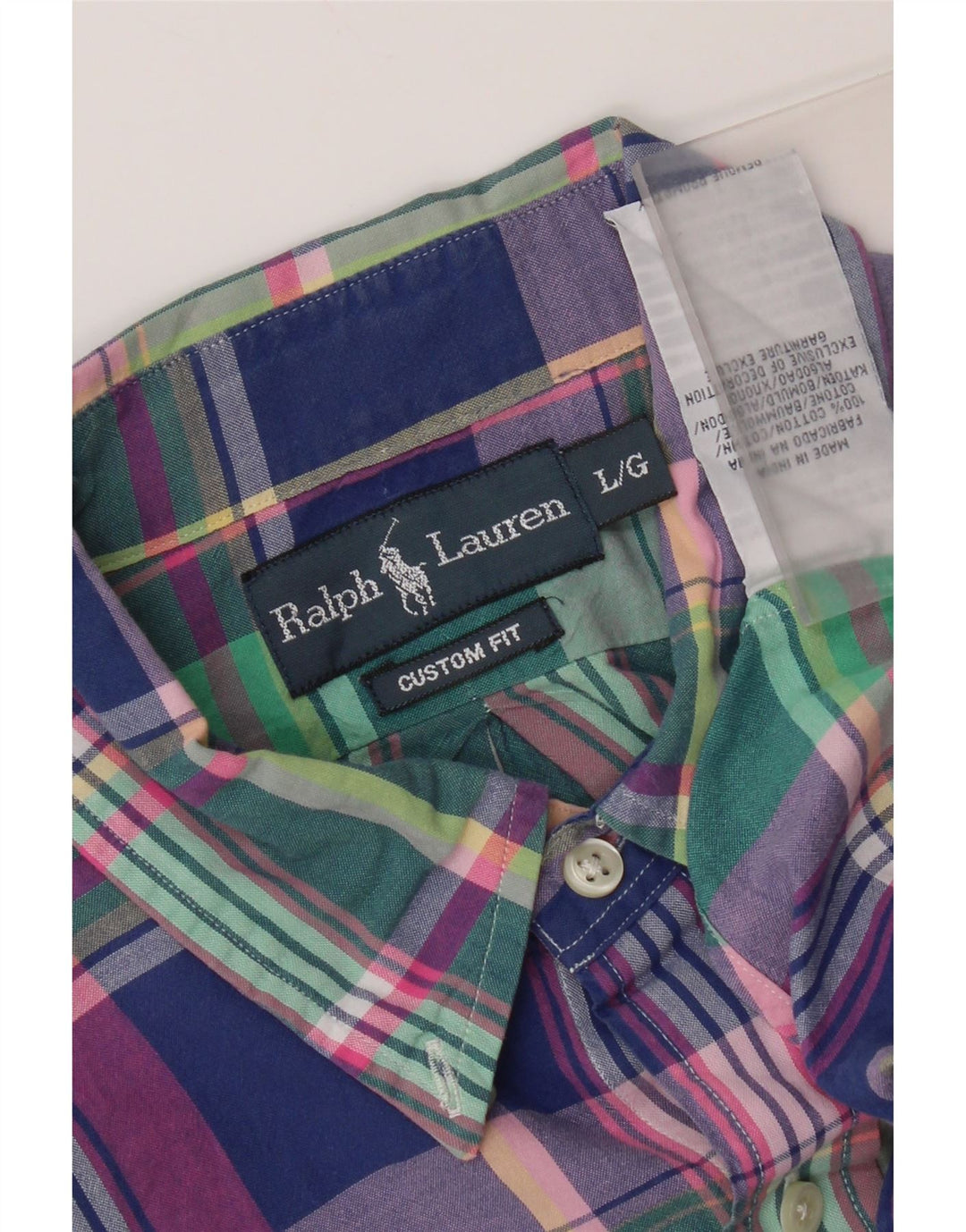 Ralph Lauren Chemise sur mesure pour homme en coton à carreaux multicolores