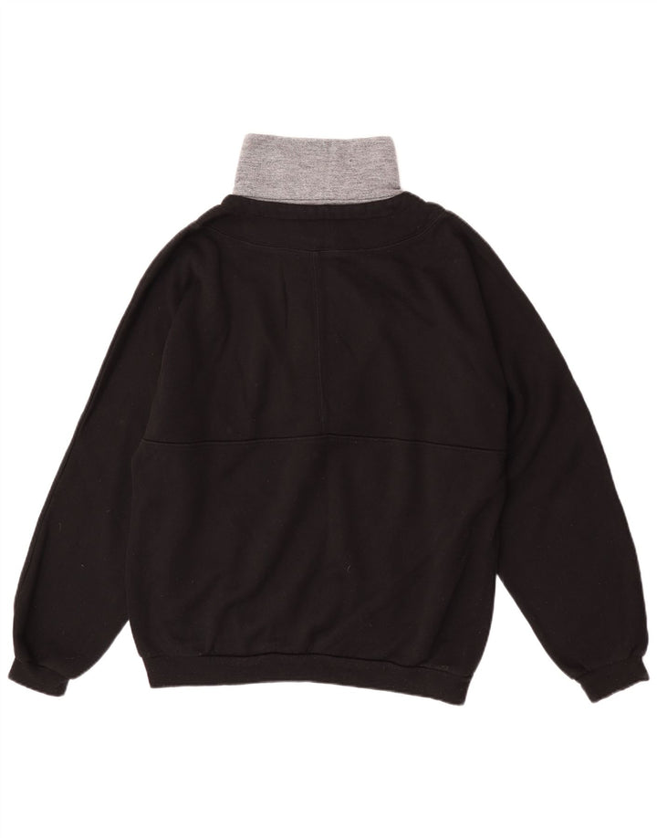 Lotto Sweat-shirt graphique à col boutonné pour homme, grand color block noir