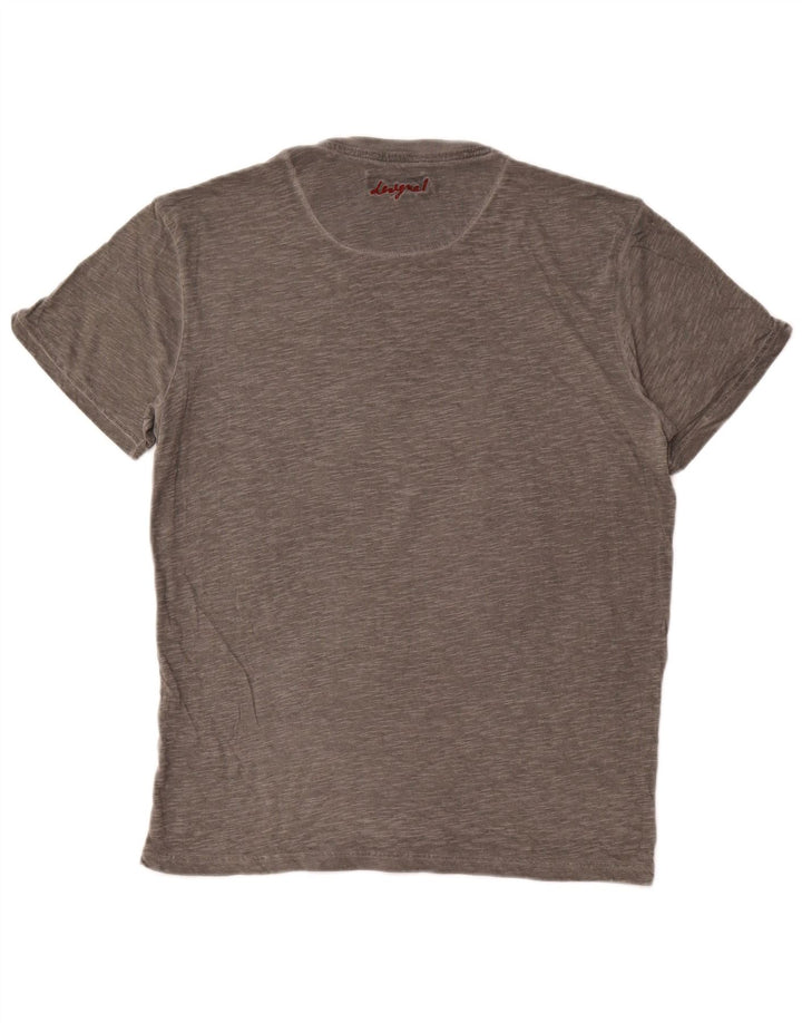 DESIGUAL T-Shirt Graphique Homme Grand Gris Chiné