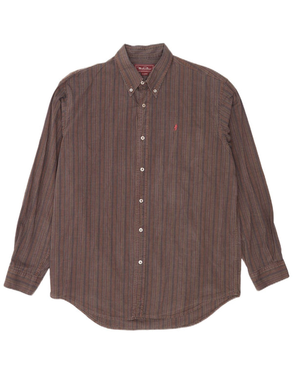 Chemise Homme Marlboro Classics XL Coton Rayé Marron