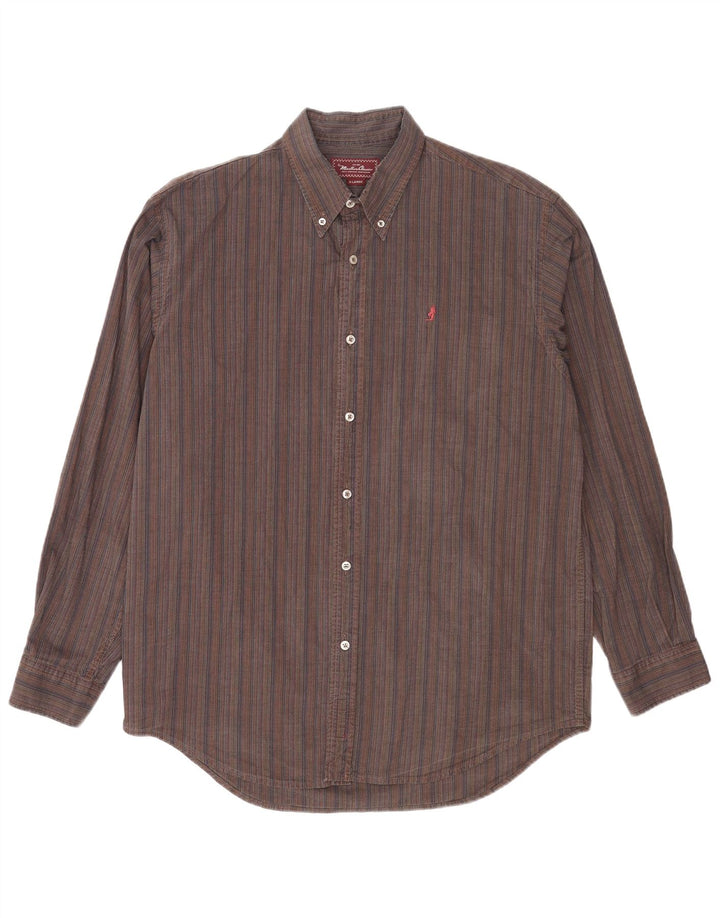 Chemise Homme Marlboro Classics XL Coton Rayé Marron