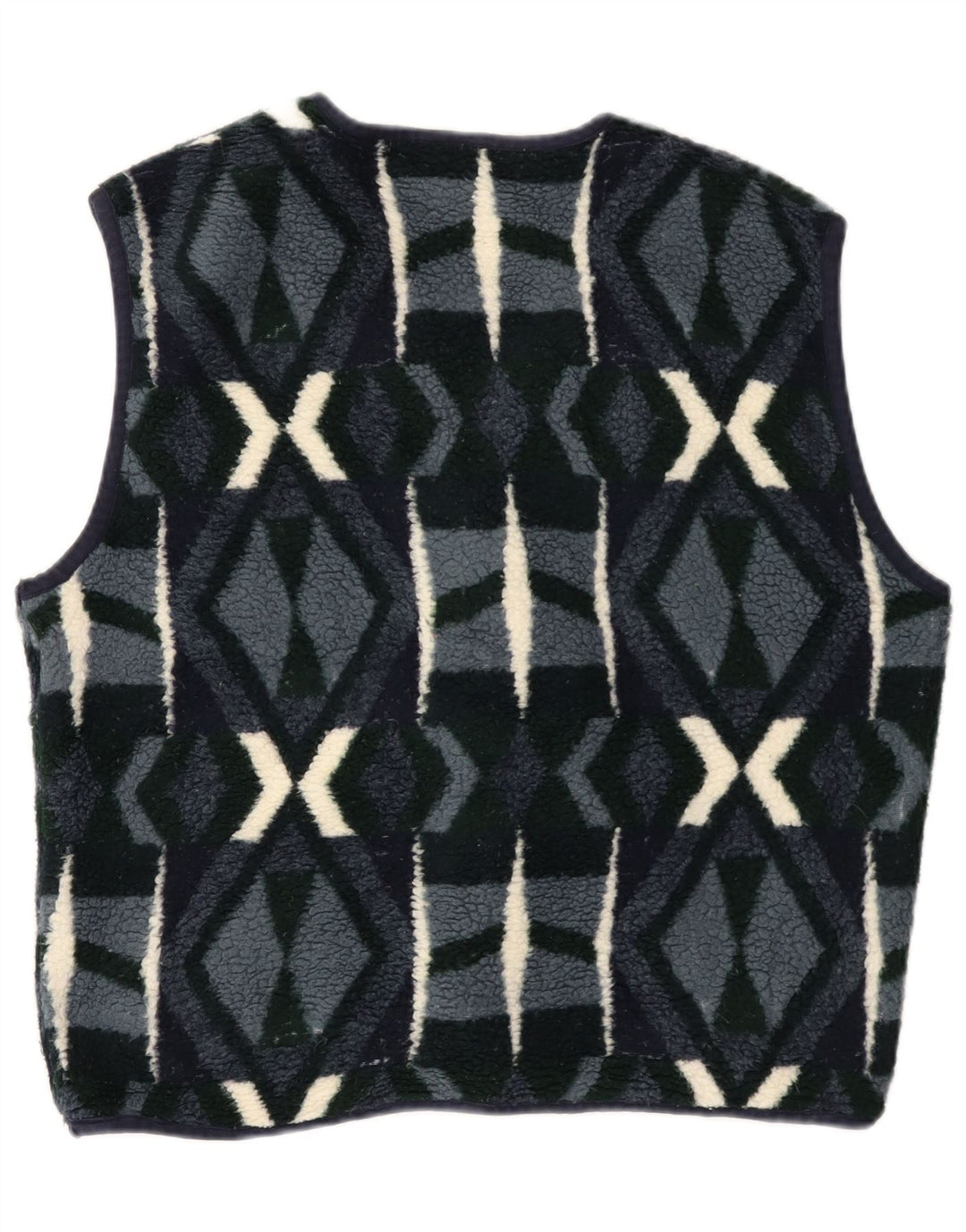 Campagnolo Gilet Polaire Homme UK 38 Moyen Bleu Marine Géométrique Polyester