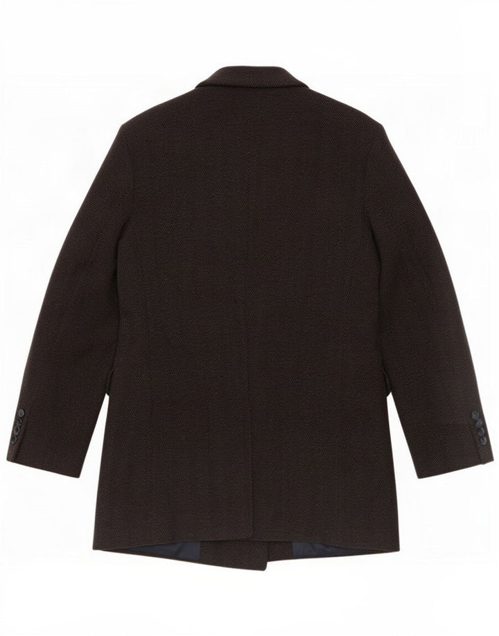 Sisley Manteau croisé homme IT 50 Large laine à chevrons gris