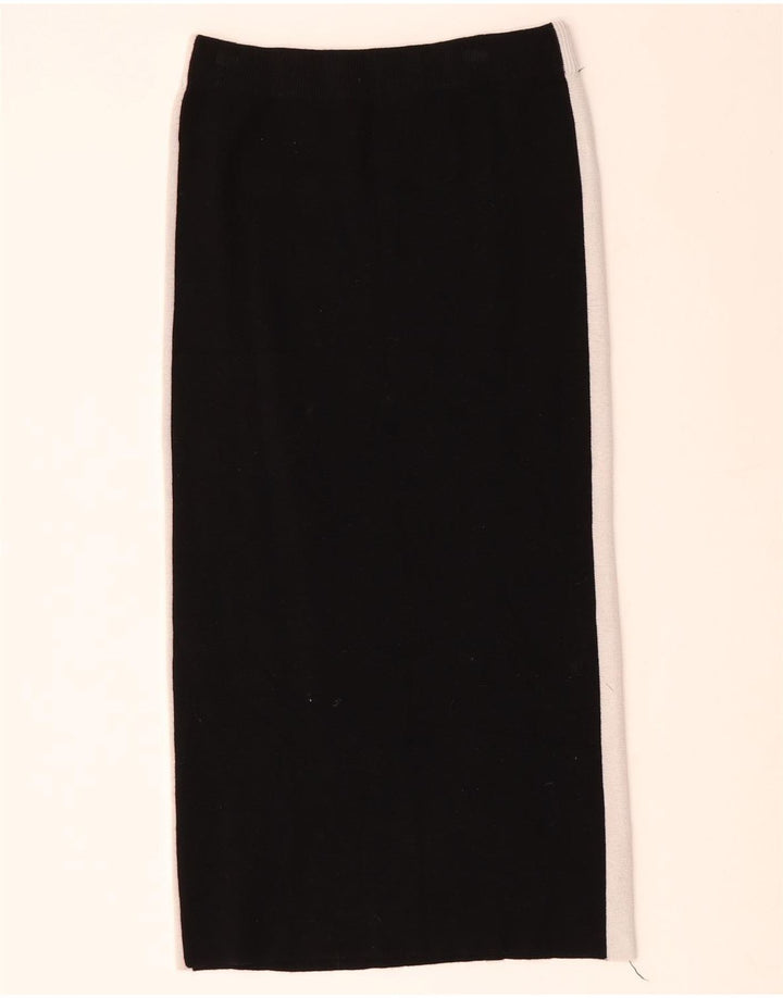 ZARA Femme Jupe Midi Taille Haute Small W26 Noir
