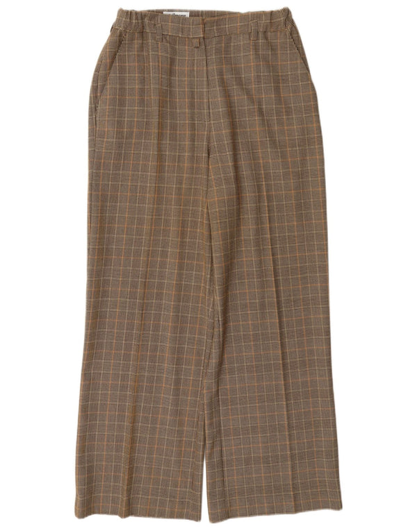 Steilmann Pantalon chino large pour femme UK 16 Large W32 L28 Beige à carreaux