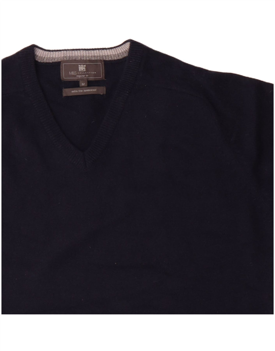 Marks & Spencer Pull Regular Fit Col V Homme Bleu Marine Moyen