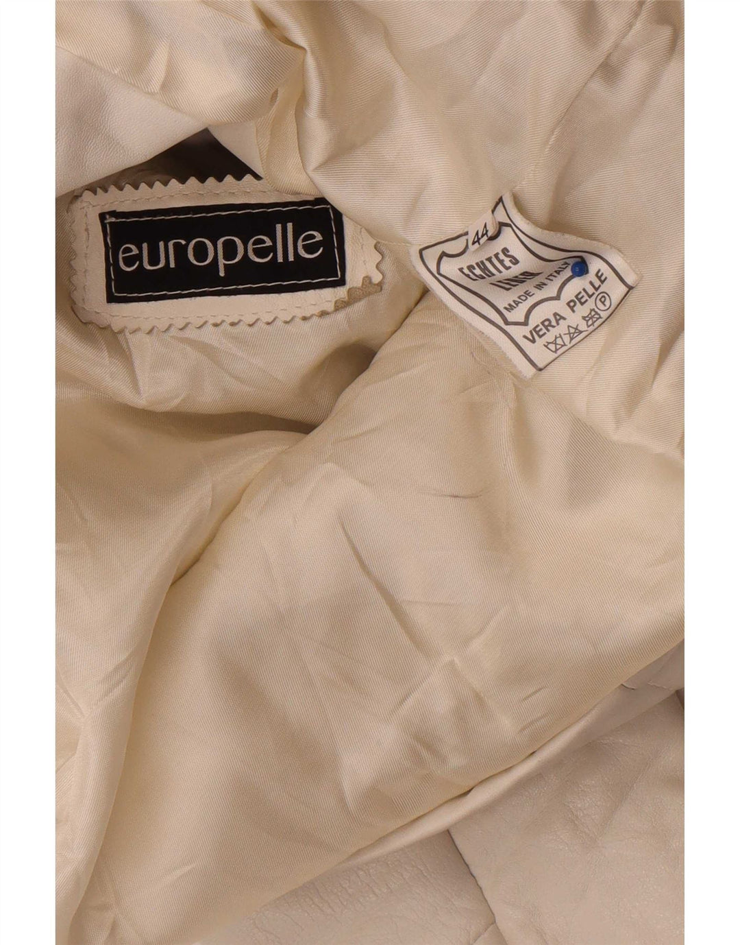 veste en cuir femme vintage IT 44 Medium White