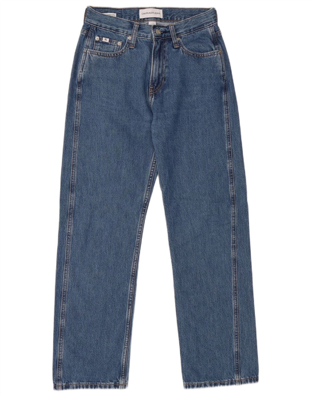Calvin Klein Jean droit femme W26 L28 bleu coton
