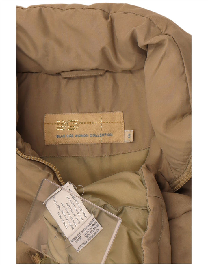 Blue Side Gilet rembourré à capuche pour femme UK 10 Petit Polyester Beige