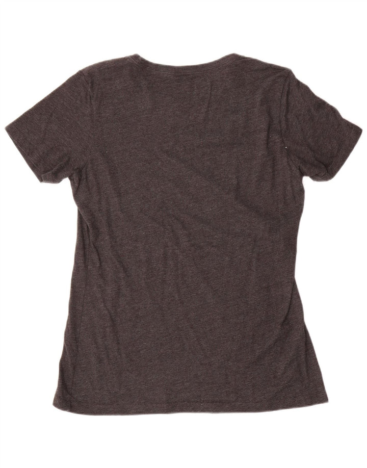 Eddie Bauer T-shirt graphique pour femme UK 14 Grand coton gris