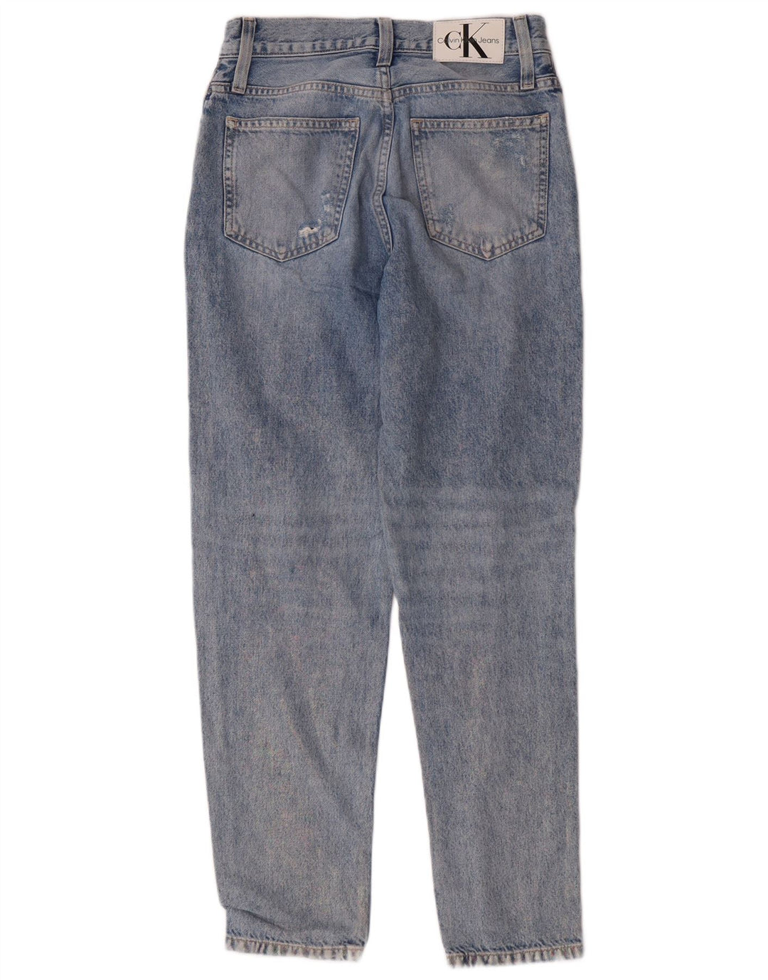 Calvin Klein Jean taille haute effilé pour femme W26 L28 Bleu grunge