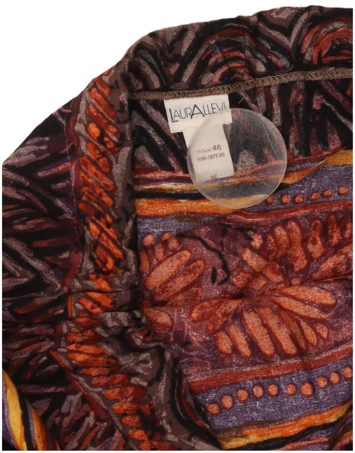 VINTAGE Jupe évasée à motif abstrait pour femme IT 46 Large W36 multicolore