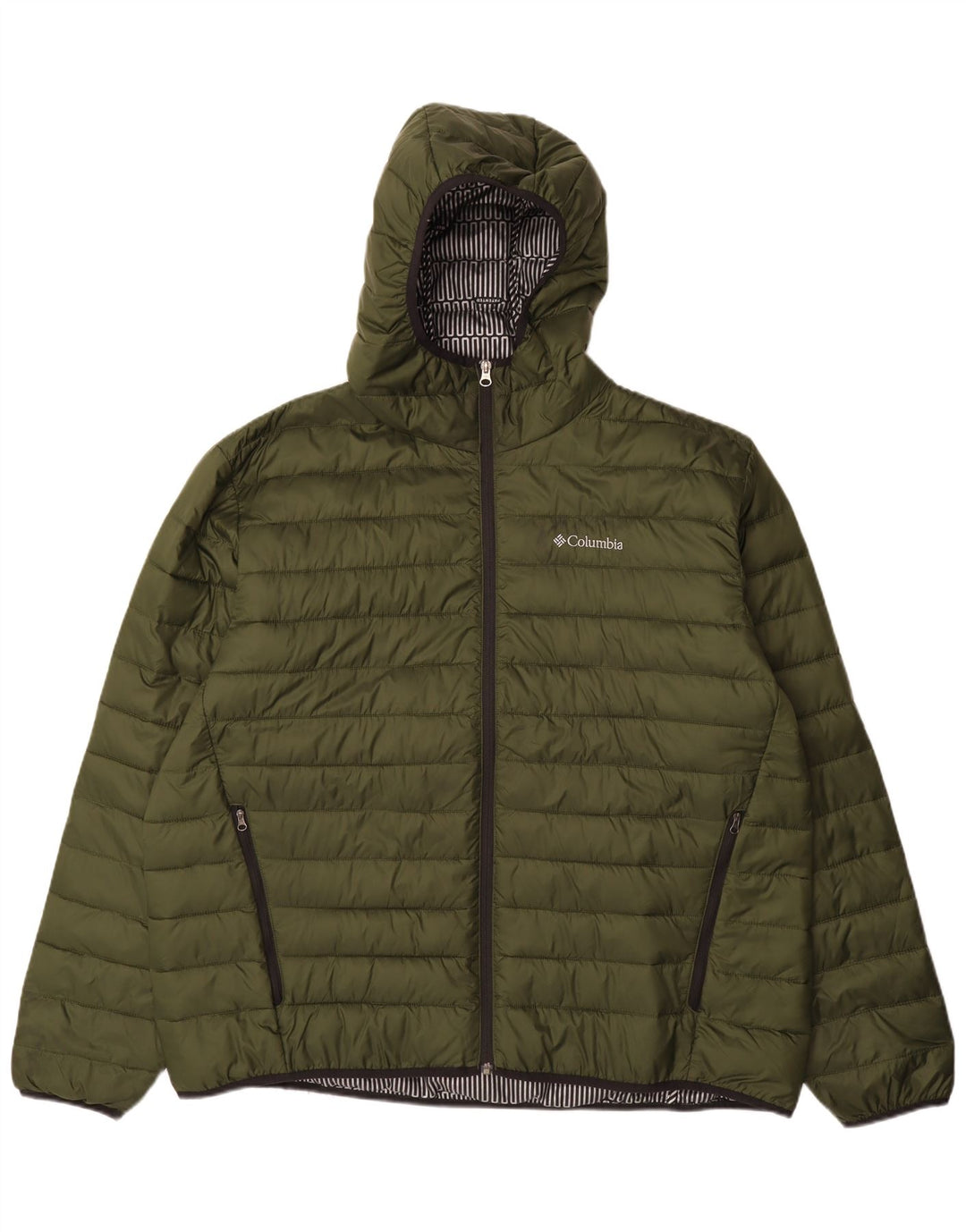 Columbia Veste matelassée à capuche pour homme UK 44 2XL Vert Nylon