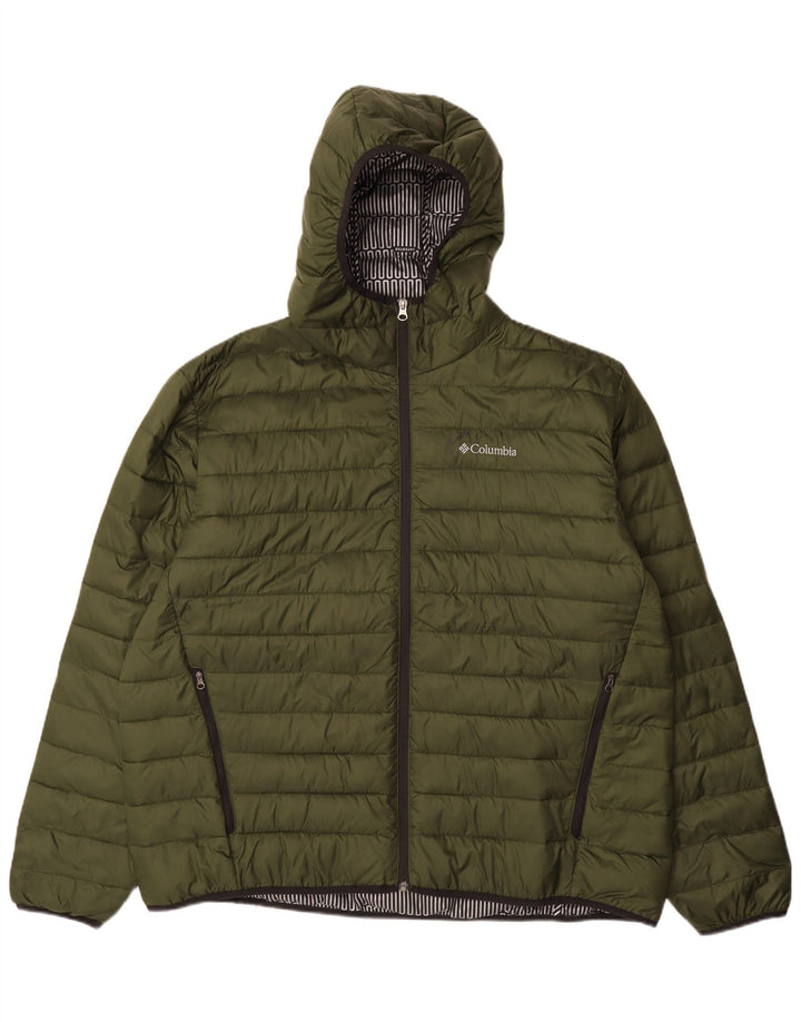 Columbia Veste matelassée à capuche pour homme UK 44 2XL Vert Nylon