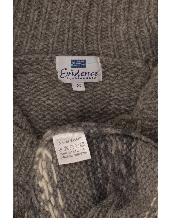 Evidence Cardigan long pour femme en laine Fair Isle Gris Taille 43