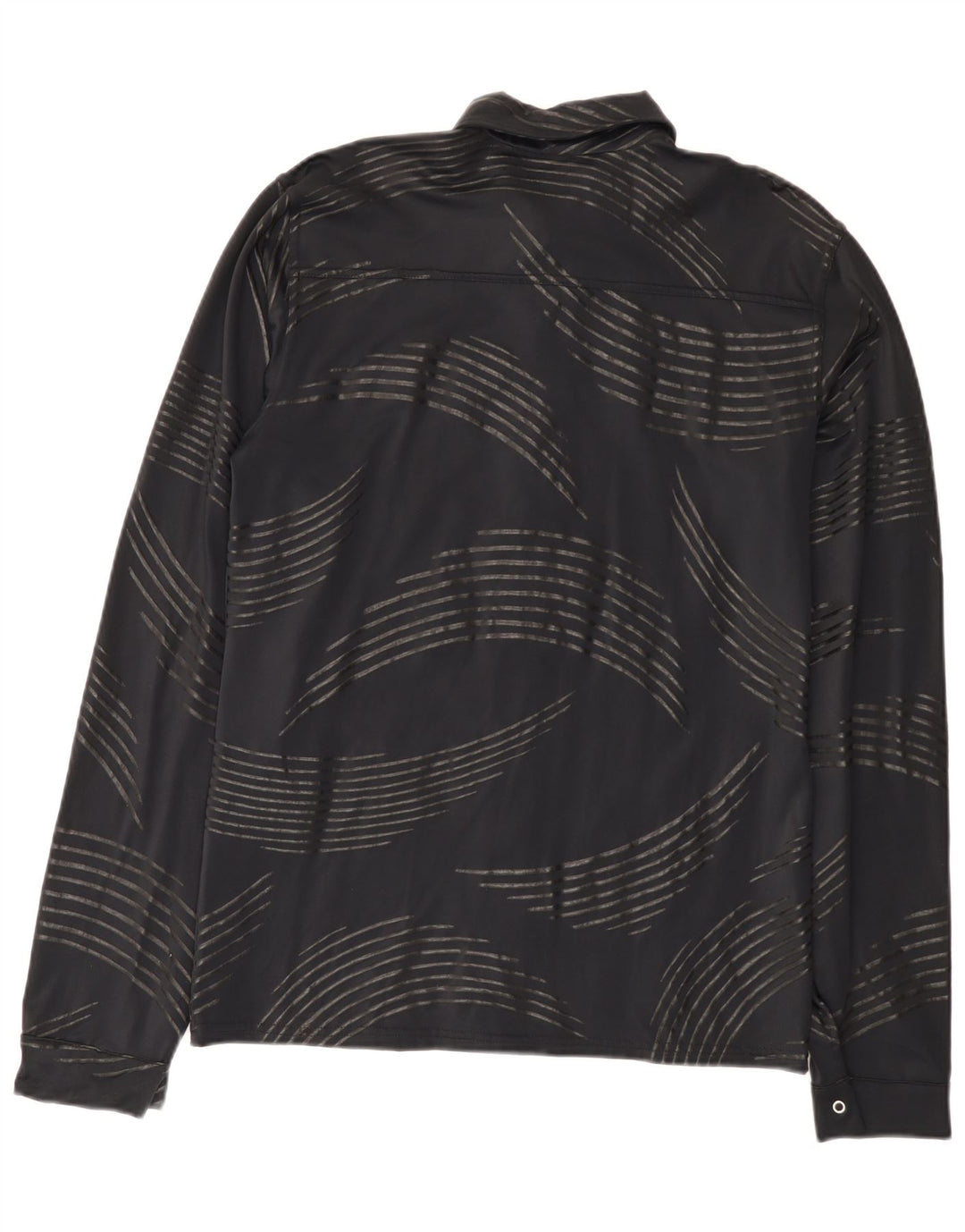 Chemise à motif abstrait vintage pour homme petit noir en polyamide