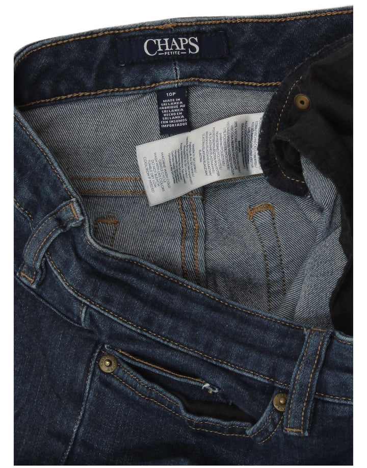 Chaps Womens Petite Slim Jeans US 10 Large W32 L27 Bleu Coton