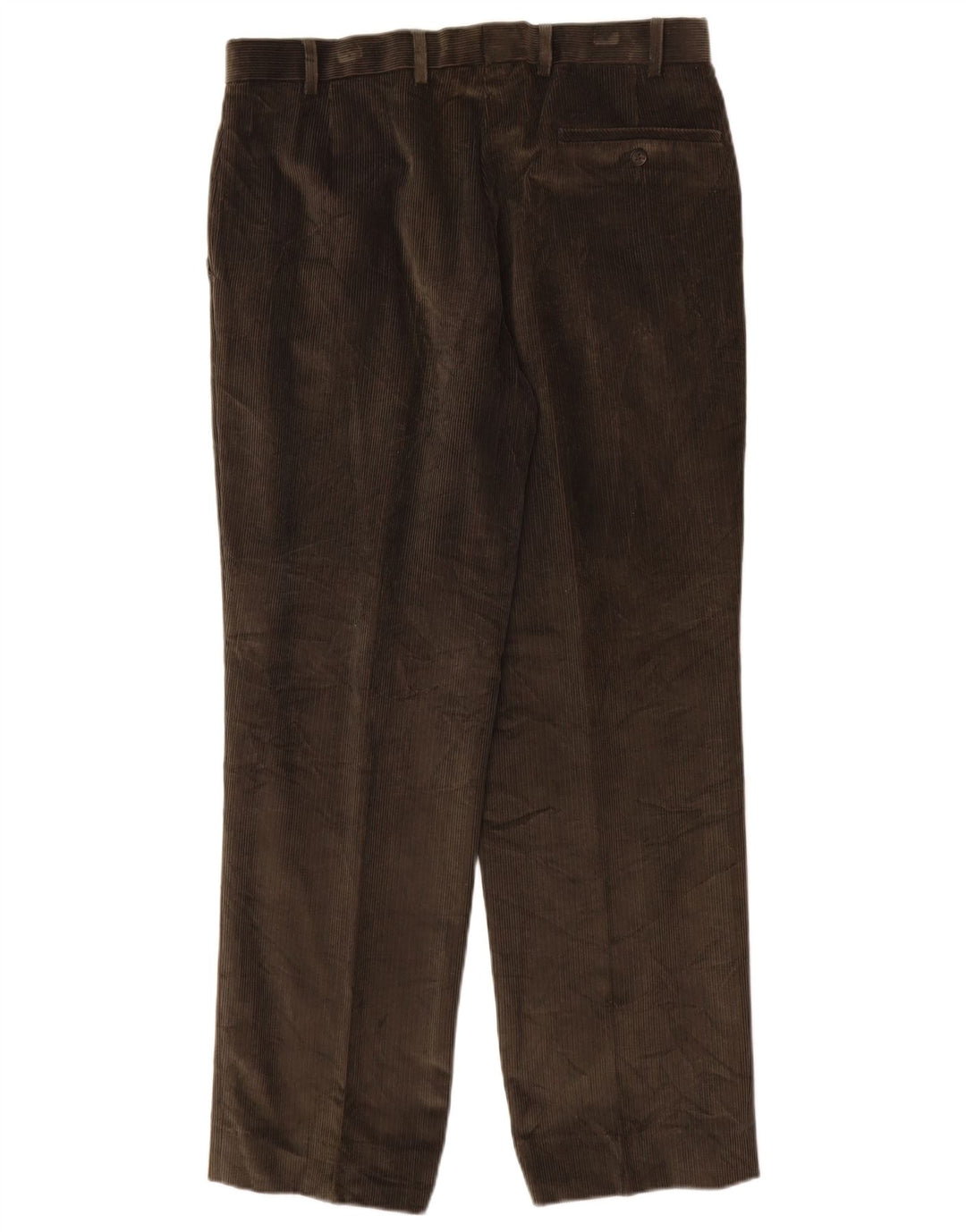 MARKS & SPENCER Pantalon droit en velours côtelé pour homme W34 L31 Marron Coton