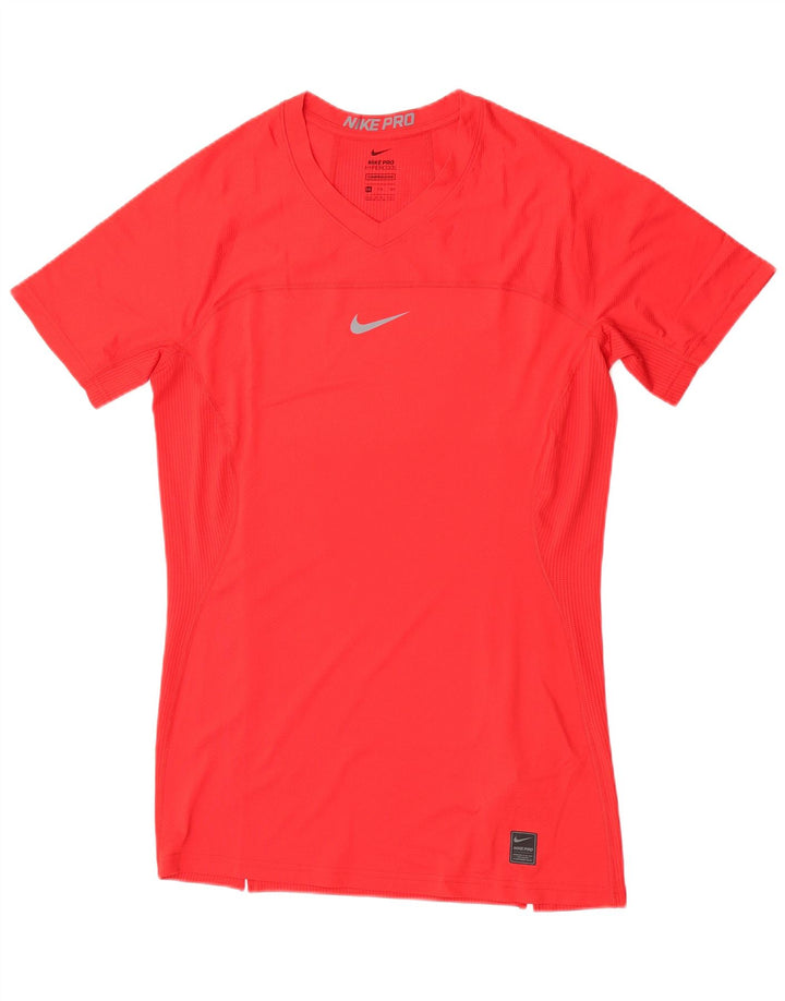 Nike T-shirt de compression pour femme UK 20 2XL Rouge Polyester