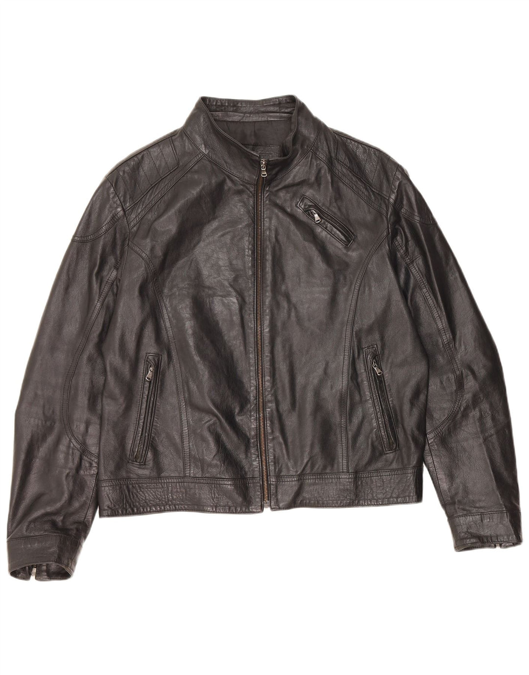 Veste en cuir homme vintage IT 54 2XL Cuir noir