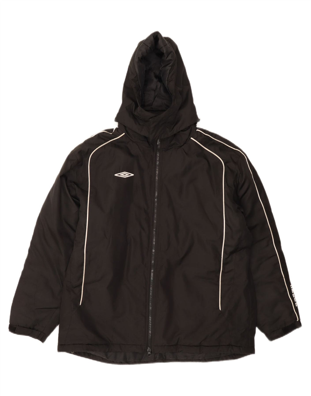 UMBRO Veste matelassée à capuche surdimensionnée pour femme UK 16 Large Noir Polyester