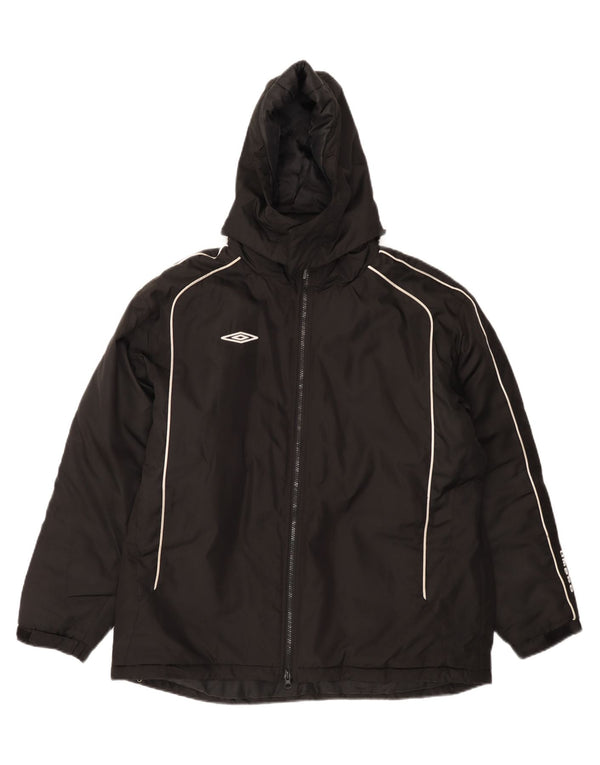 UMBRO Veste matelassée à capuche surdimensionnée pour femme UK 16 Large Noir Polyester