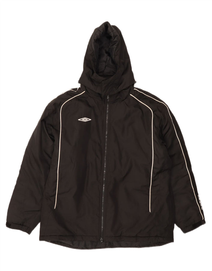 UMBRO Veste matelassée à capuche surdimensionnée pour femme UK 16 Large Noir Polyester