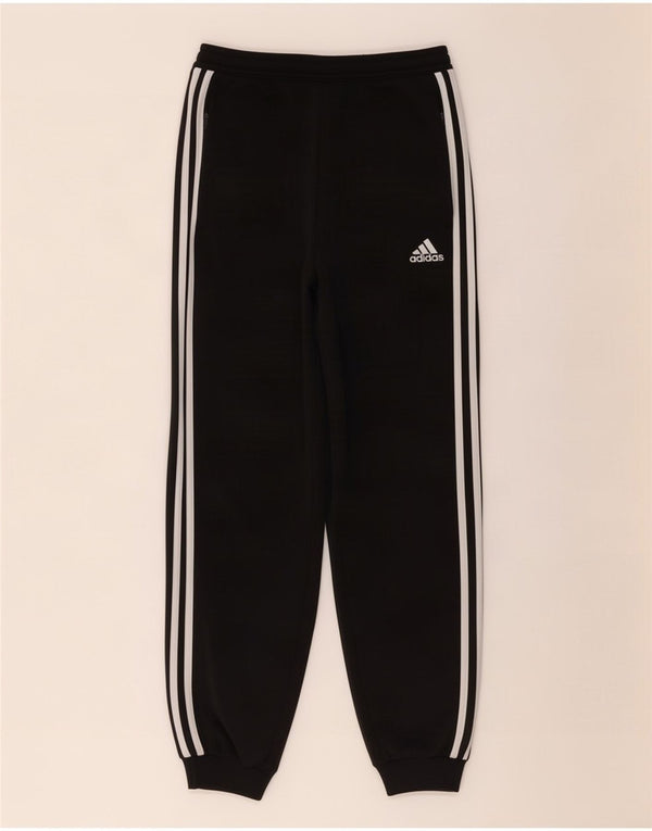 Adidas Boys Tracksuit Trousers Joggers 11-12 Years Black Polyester