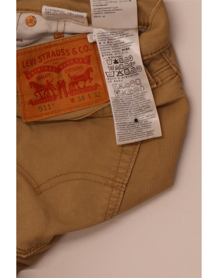 LEVI'S Pantalon Casual Slim 511 Homme W34 L32 Beige Coton