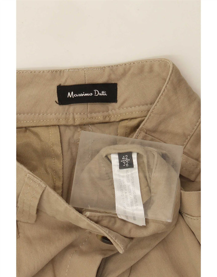 Massimo Dutti Pantalon décontracté bootcut pour femme EU 42 Large W32 L32 Beige