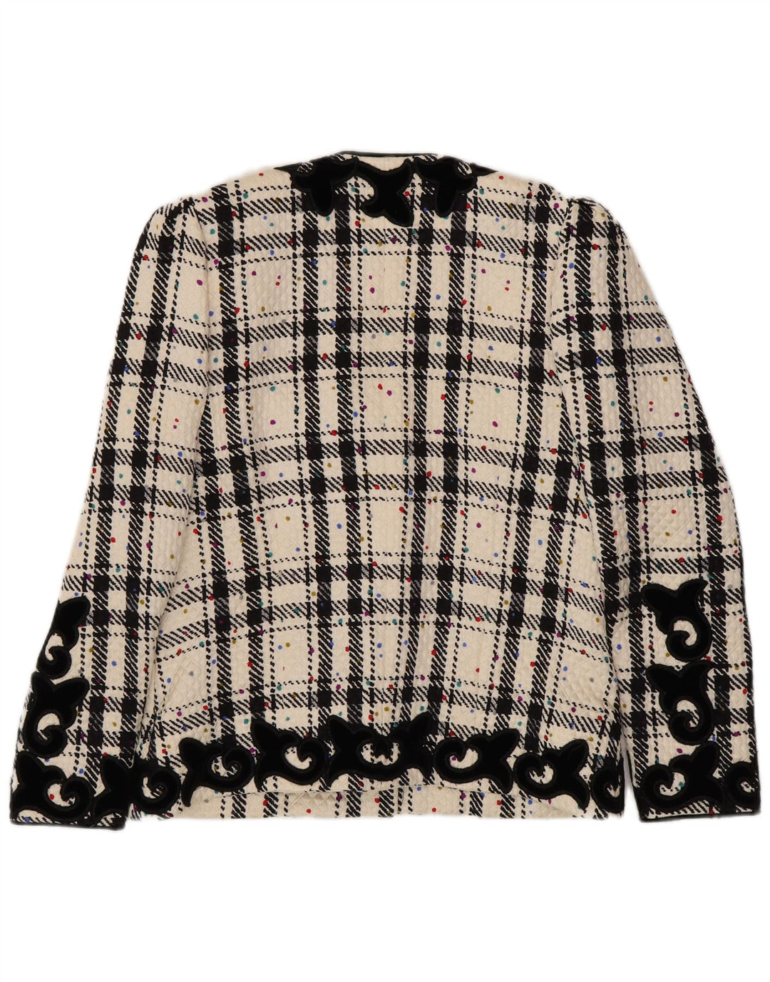 RENZO Veste Blazer Oversize Femme IT 40 Petit Carreau Blanc Cassé