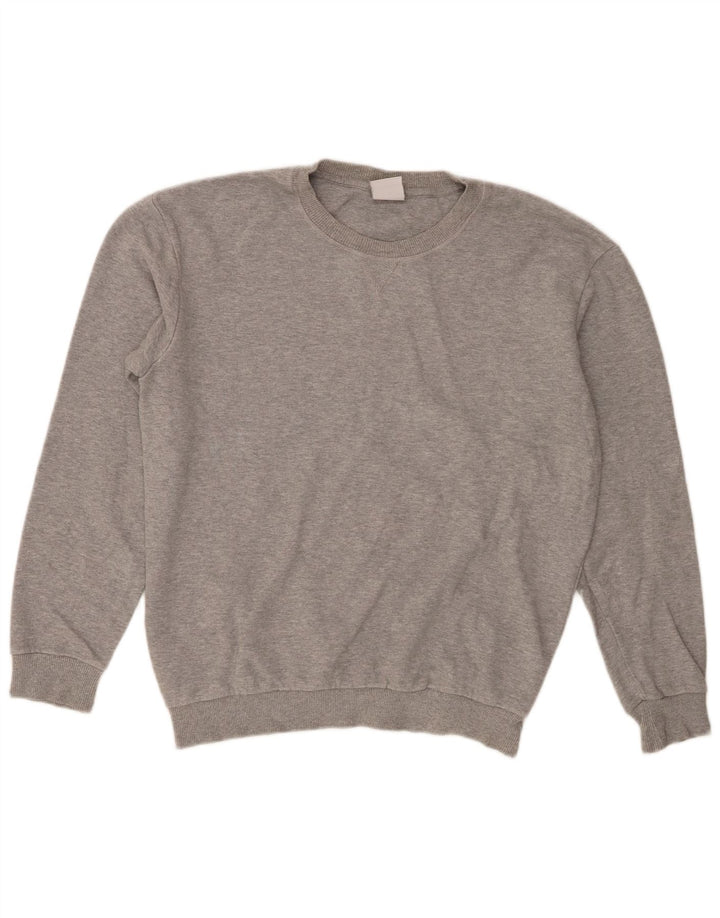 Zara Pull Col Rond Homme Gris Moyen Coton