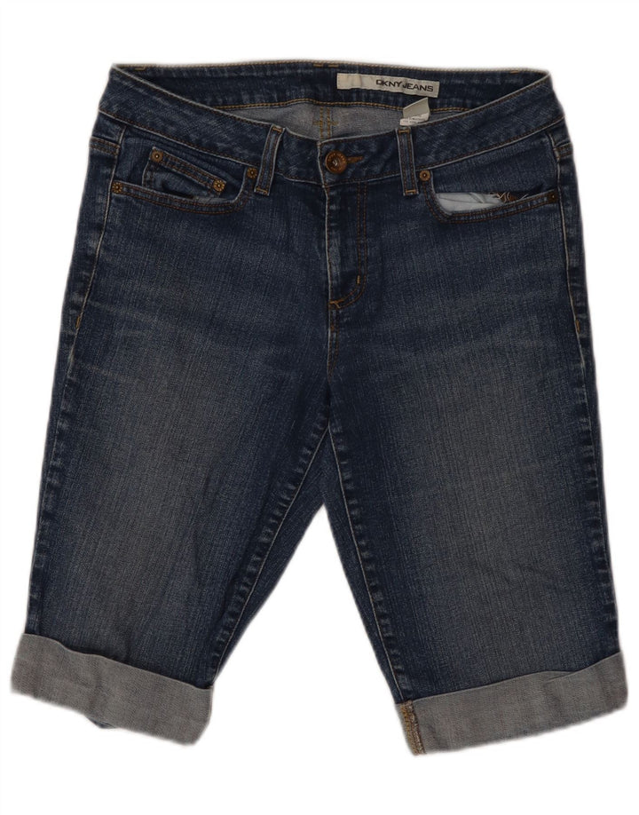DKNY Short en jean pour femme US 12 Large W32 Bleu Coton