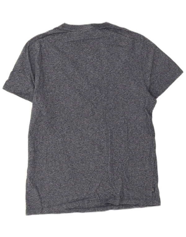 Superdry T-Shirt Top XL Bleu Marine Moucheté Coton Homme
