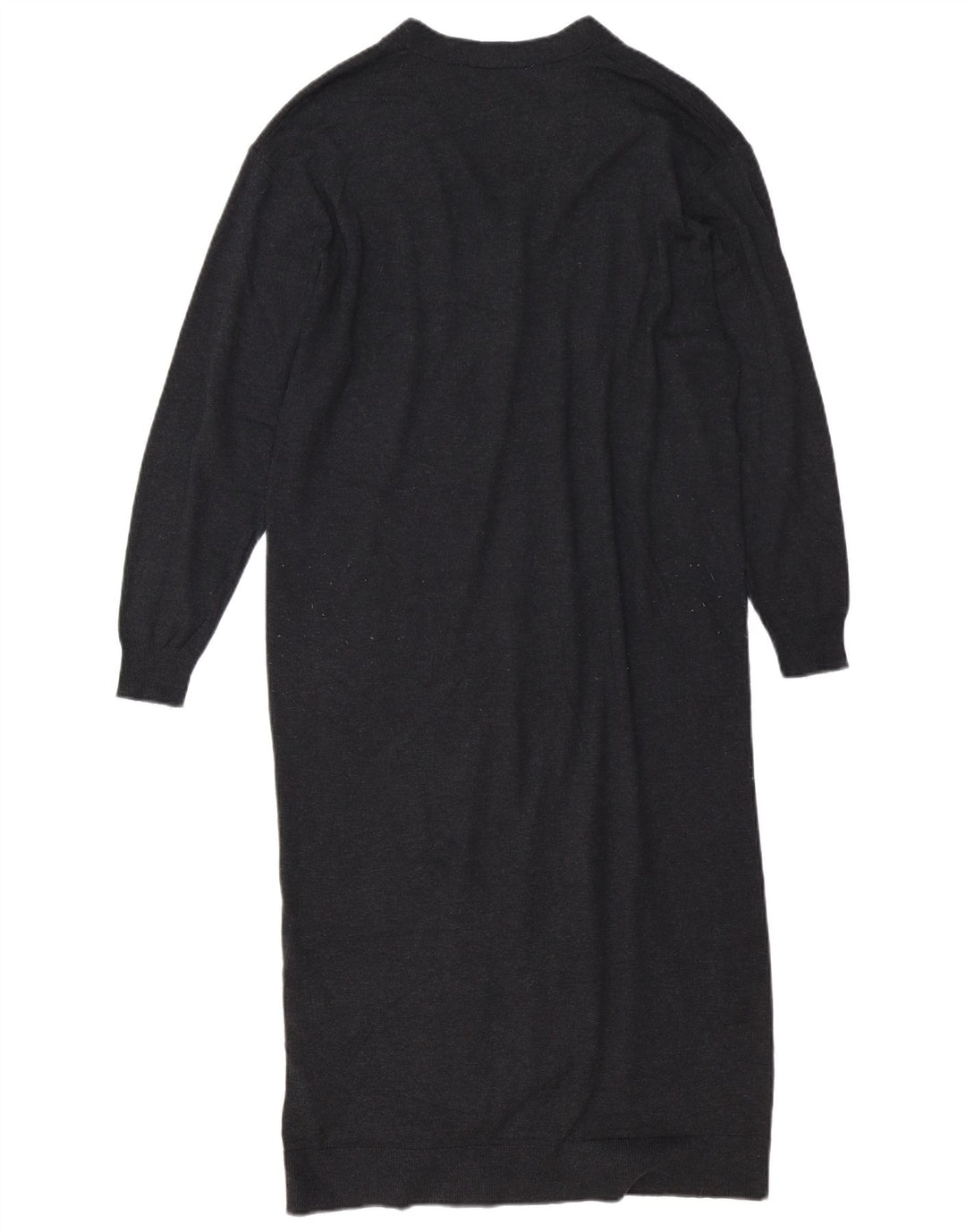 Zara Womens Longline Oversize Cardigan Pull UK 10 Petit Gris Polyester