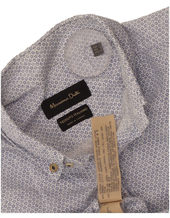 Massimo Dutti Chemise Homme Petit Bleu Floral Coton