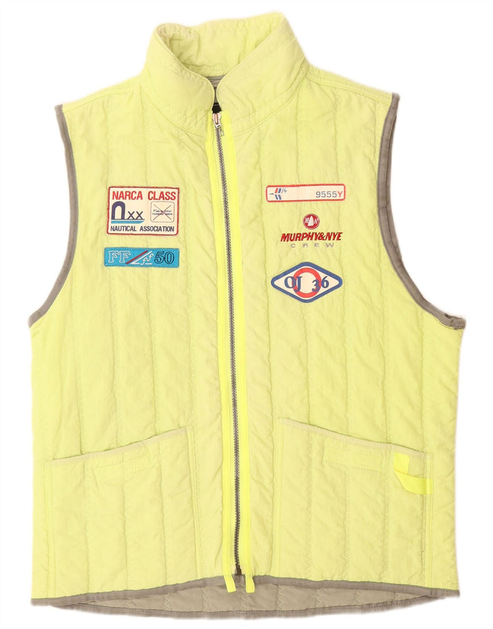 Murphy & Nye Gilet rembourré graphique pour homme UK 40 Large Jaune Polyamide