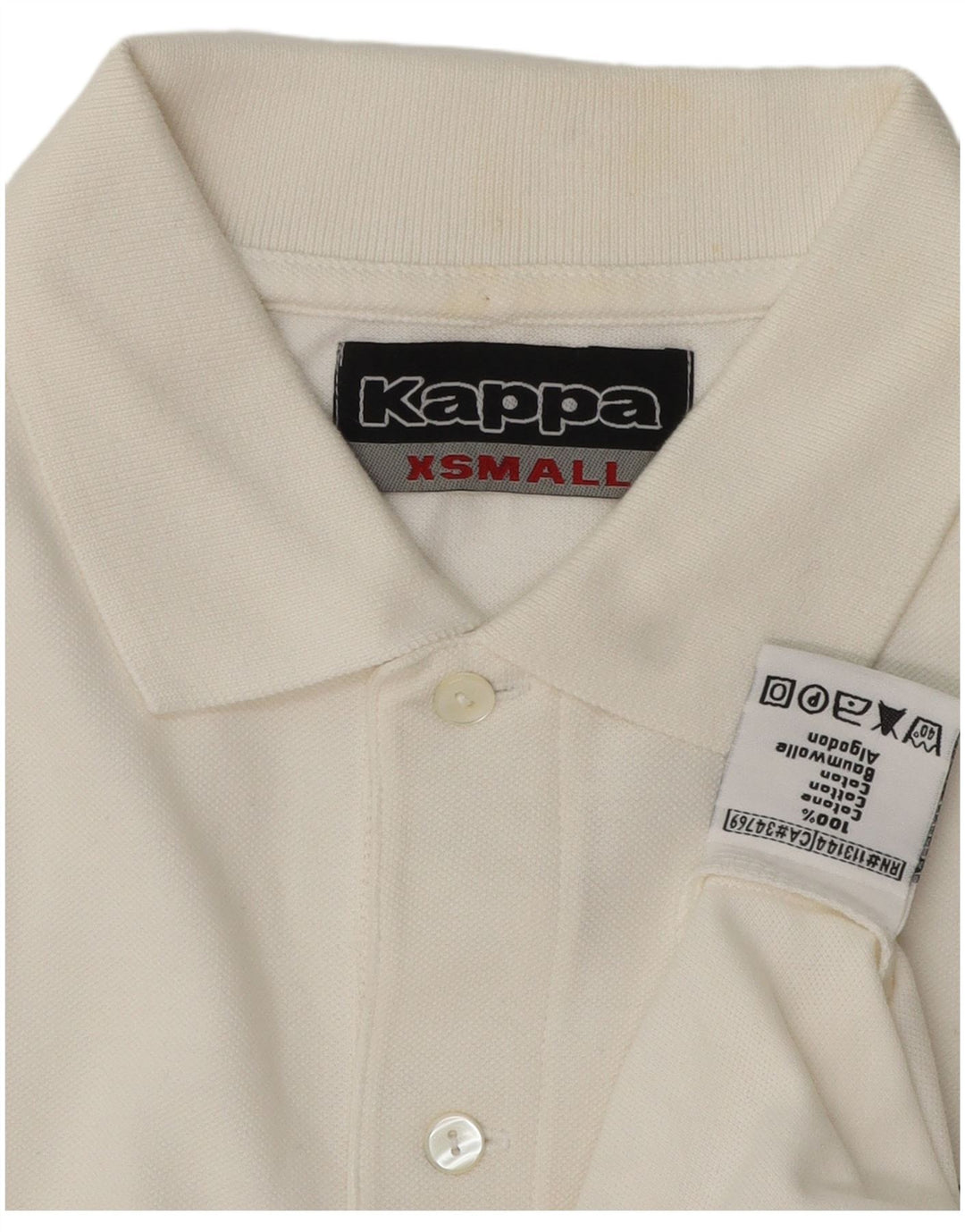 Kappa Polo à manches longues pour homme XS Blanc Coton