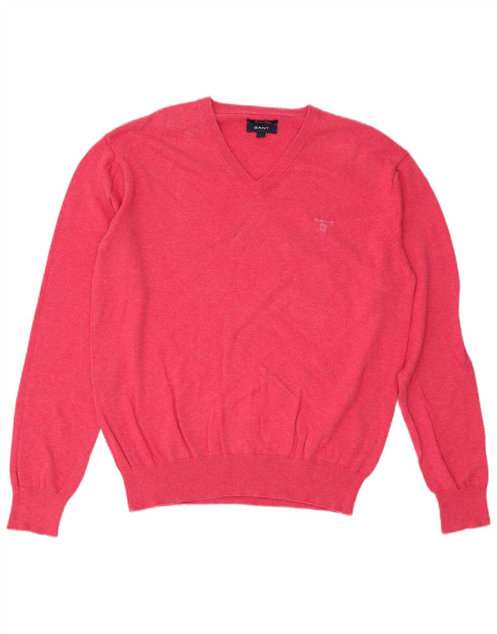 Gant Homme Col V Pull Pull Large Rose Coton