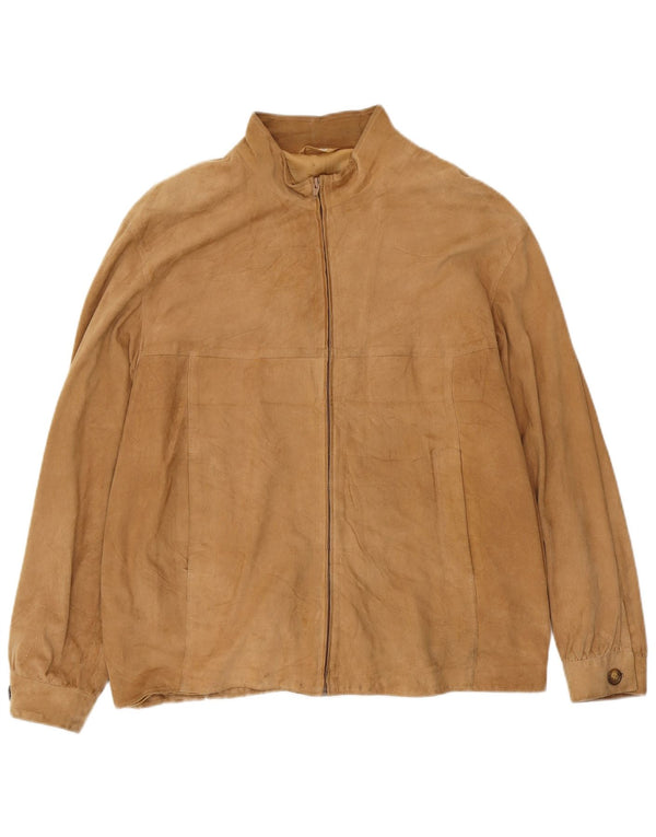 veste en daim homme vintage IT 54 XL Cuir Beige